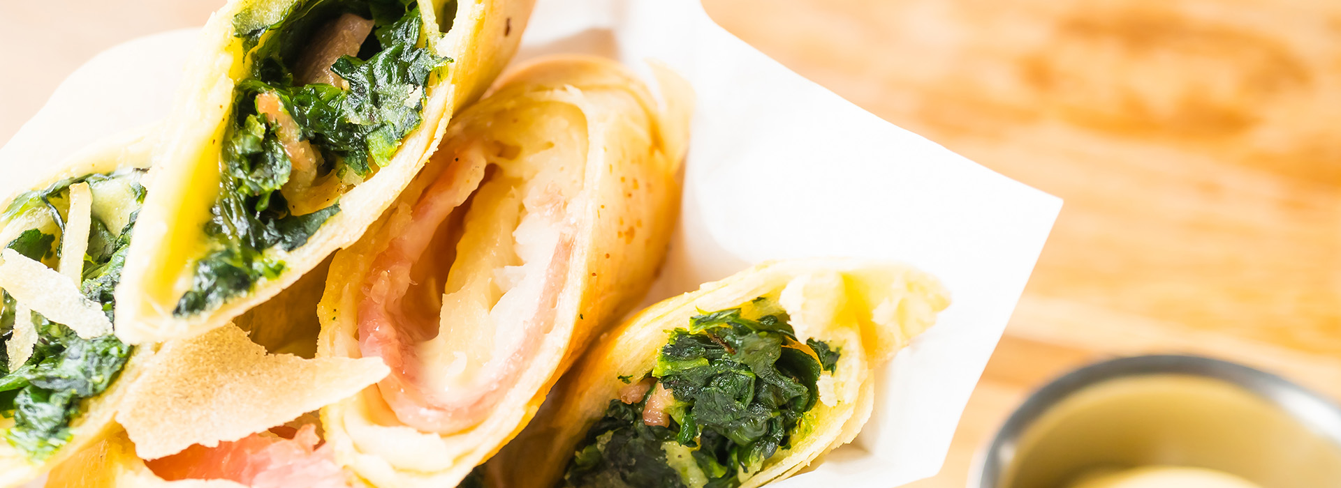 fried-spring-roll-with-ham-cheese-spinach-vegetable